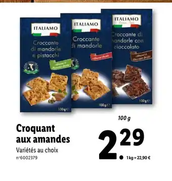 Lidl Croquant aux amandes offre