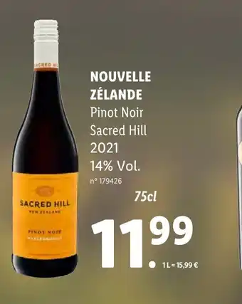 Lidl NOUVELLE ZÉLANDE Pinot Noir offre