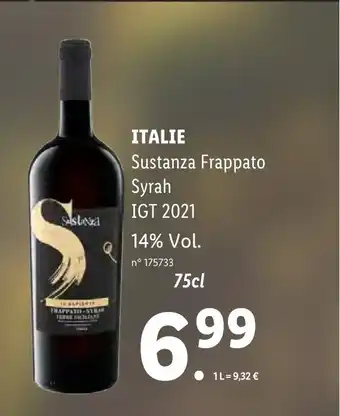 Lidl ITALIE Sustanza Frappato offre