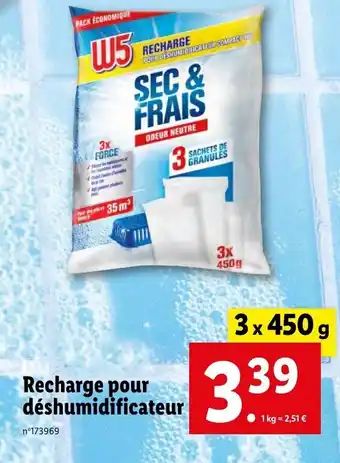 Recharge pour déshumidificateur