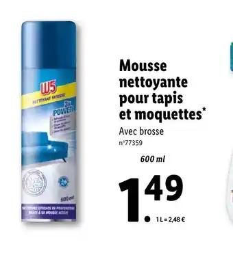 Lidl Mousse nettoyante pour tapis offre