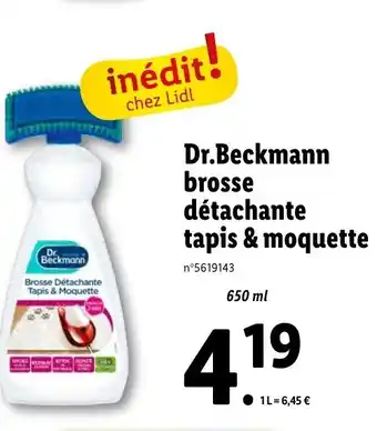 Lidl Dr. Beckmann Brosse Détachante Tapis & Moquette offre