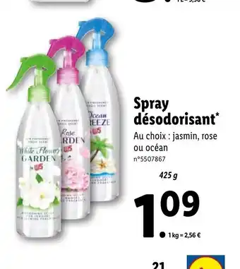Lidl Spray désodorisant* offre