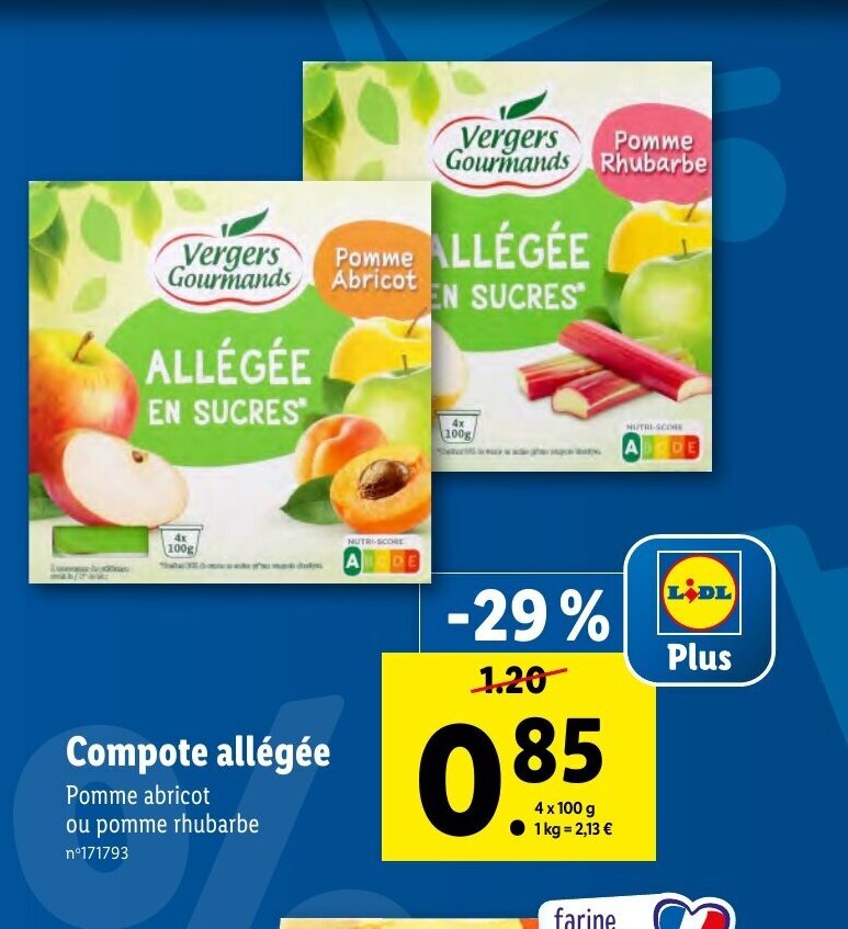 Promo Compote allégée chez Lidl