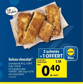 Lidl Suisse chocolat** offre