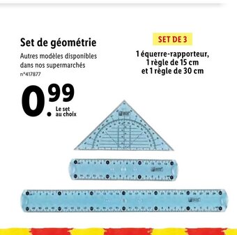 Lidl Set de géométrie Autres modèles disponibles dans nos supermarchés offre