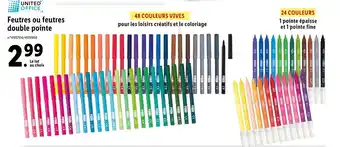 Lidl Feutres ou feutres double pointe offre