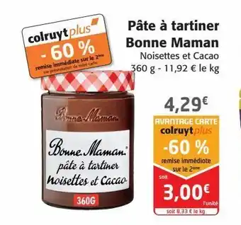 Colruyt Pâte à tartiner bonne maman offre