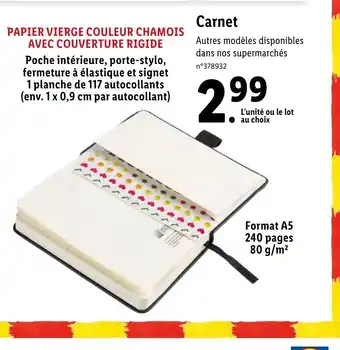 Carnet Autres modèles disponibles dans nos supermarchés