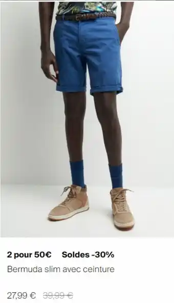 Bermuda slim avec ceinture