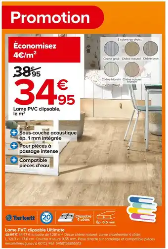 Castorama Tarkett lame pvc clipsable ultimate offre