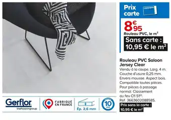 Gerflor rouleau pvc saloon jersey clear