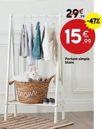 Maxi Bazar Portant simple blanc offre