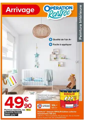 Castorama Ripolin peinture** blanche edition collector anniversaire 135 ans offre