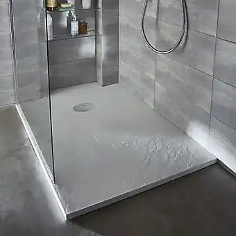 Castorama Receveur de douche à poser recoupable résine blanc cooke & lewis piro 80 x 140 cm offre