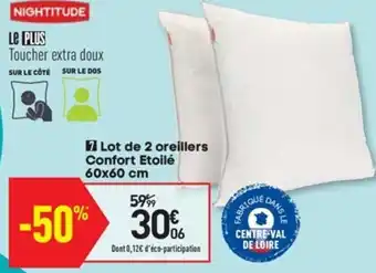 Conforama Lot de 2 oreillers Confort Etoilé offre