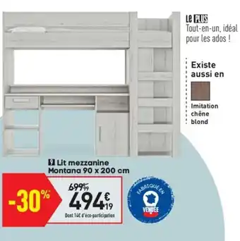 Conforama Lit mezzanine Montana offre