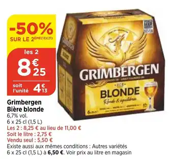 Maximarché Grimbergen Bière blonde offre