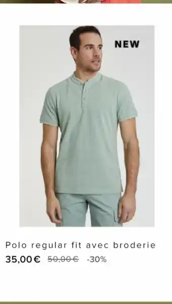 Polo regular fit vec broderie