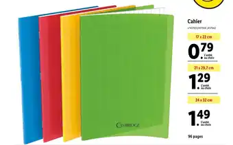Lidl Cahier offre
