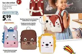 Lidl Sac à dos enfant offre