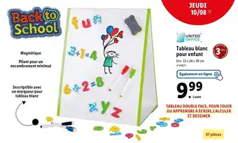 Lidl Tableau blanc pour enfant offre