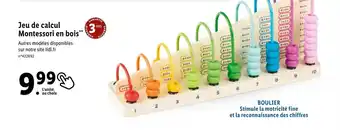 Lidl Jeu de calcul Montessori en bois** offre