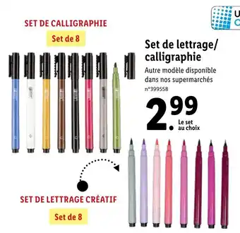 Lidl Set de lettrage/ calligraphie offre