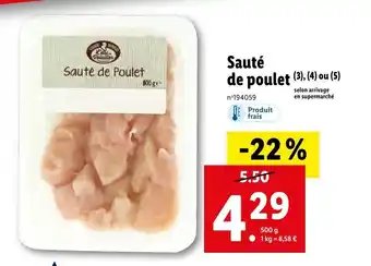 Lidl Sauté de Poulet offre
