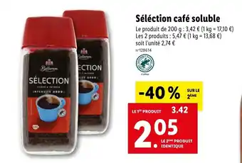 Lidl Séléction café soluble offre
