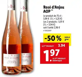 Lidl Rosé d'Anjou AOP offre