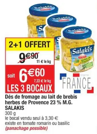 Cora x Carrefour Dés de fromage au lait de brebis herbes de Provence 23 % M.G. SALAKIS offre