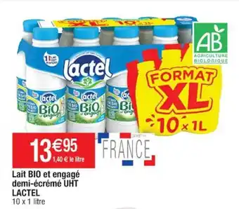 Cora x Carrefour Lait BIO et engagé demi-écrémé UHT LACTEL offre