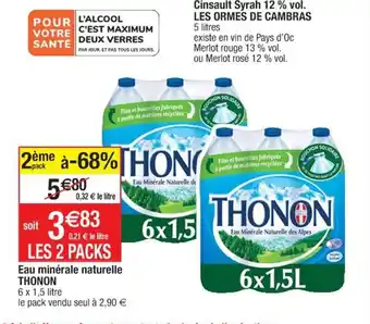 Cora x Carrefour Eau minérale naturelle THONON offre