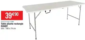 Cora x Carrefour Table pliante rectangle RONDY offre
