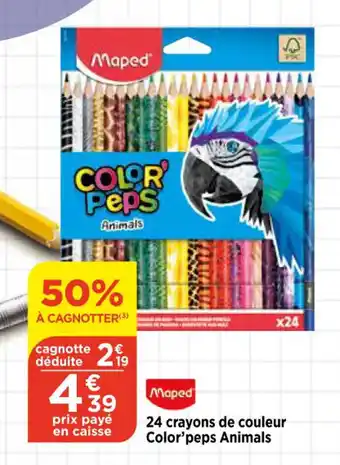 24 crayons de couleur Color'peps Animals