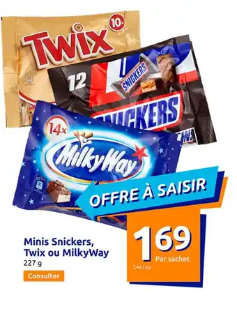 Minis Snickers, Twix ou MilkyWay