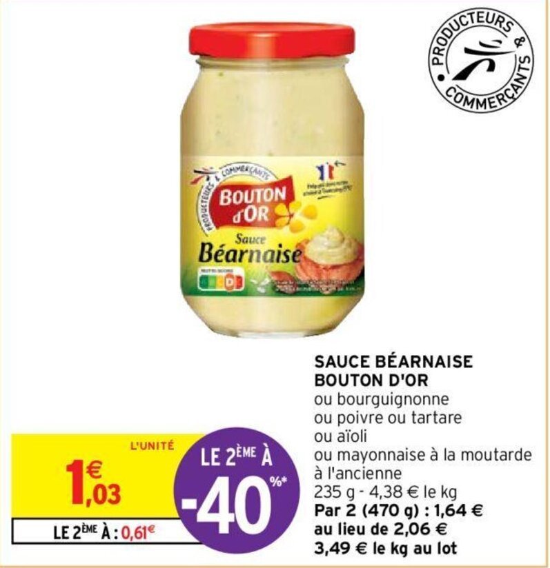 Promo SAUCE BÉARNAISE BOUTON D'OR chez Intermarché Hyper