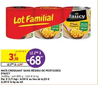 MAÏS CROQUANT SANS RÉSIDU DE PESTICIDES D'AUCY