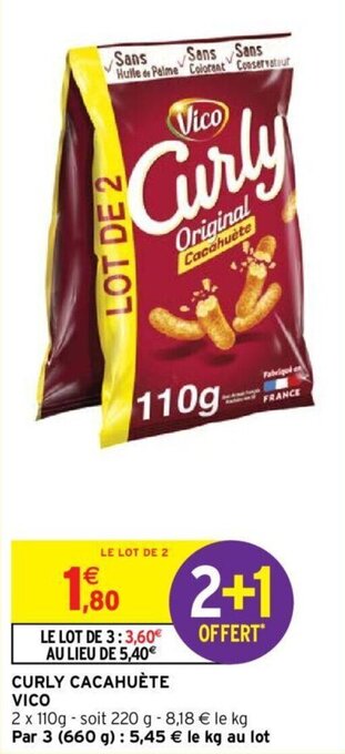Intermarché Hyper CURLY CACAHUÈTE VICO offre