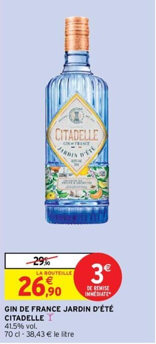 Intermarché Hyper GIN DE FRANCE JARDIN D'ÉTÉ CITADELLE offre