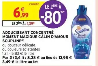 Intermarché Hyper ADOUCISSANT CONCENTRÉ MOMENT MAGIQUE CÂLIN D'AMOUR SOUPLINE (b) offre