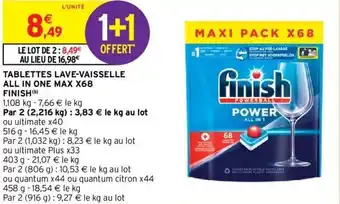 Intermarché Hyper TABLETTES LAVE-VAISSELLE ALL IN ONE MAX X68 offre