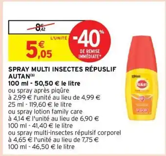Intermarché Hyper SPRAY MULTI INSECTES RÉPUSLIF AUTAN (b) offre