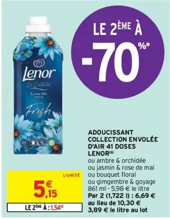Intermarché Hyper ADOUCISSANT COLLECTION ENVOLÉE D'AIR 41 DOSES LENOR(b) offre