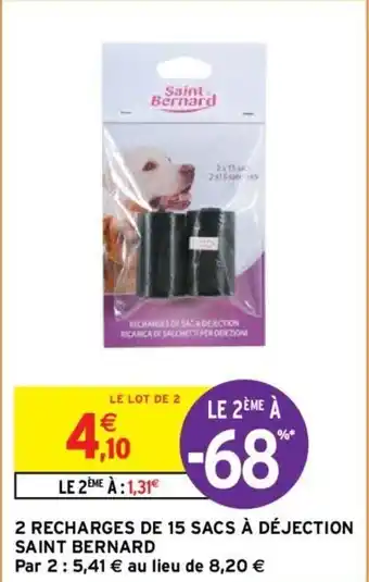 Intermarché Hyper 2 RECHARGES DE 15 SACS À DÉJECTION SAINT BERNARD offre
