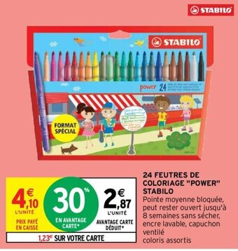 Intermarché Hyper 24 FEUTRES DE COLORIAGE "POWER" STABILO offre
