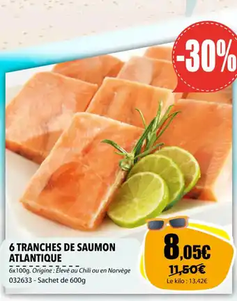Gel 2000 6 TRANCHES DE SAUMON ATLANTIQUE offre