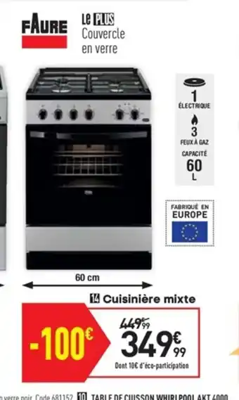 Conforama Cuisinière mixte offre