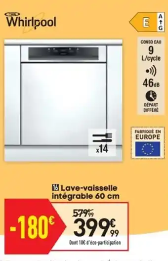 Conforama Lave vaisselle full intégrable offre